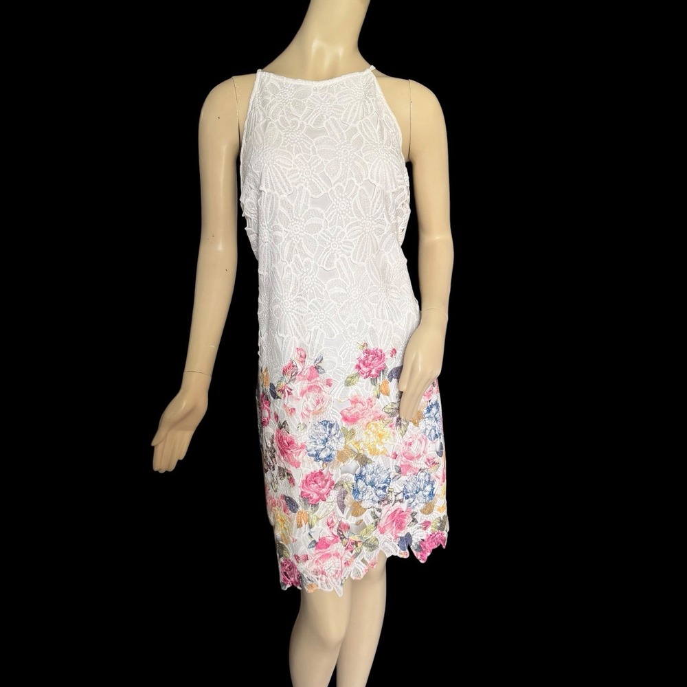 Urban Girl Lace Floral Border Dress XL Garden Tea Party Soft Girl‎ Halter Neck